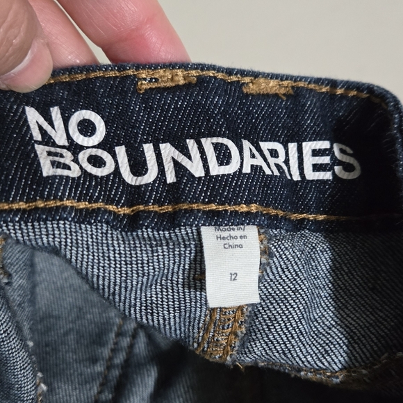 No Boundaries Dark Blue Bow Straight Cargo Jeans Size 12 - Picture 10 of 13